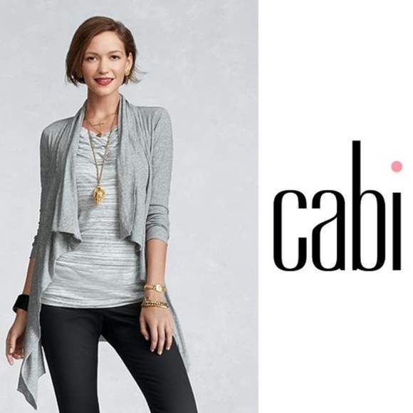 CAbi Tops - CABI Fall in Tee Draped Blouse Gray Stripe Flowy S